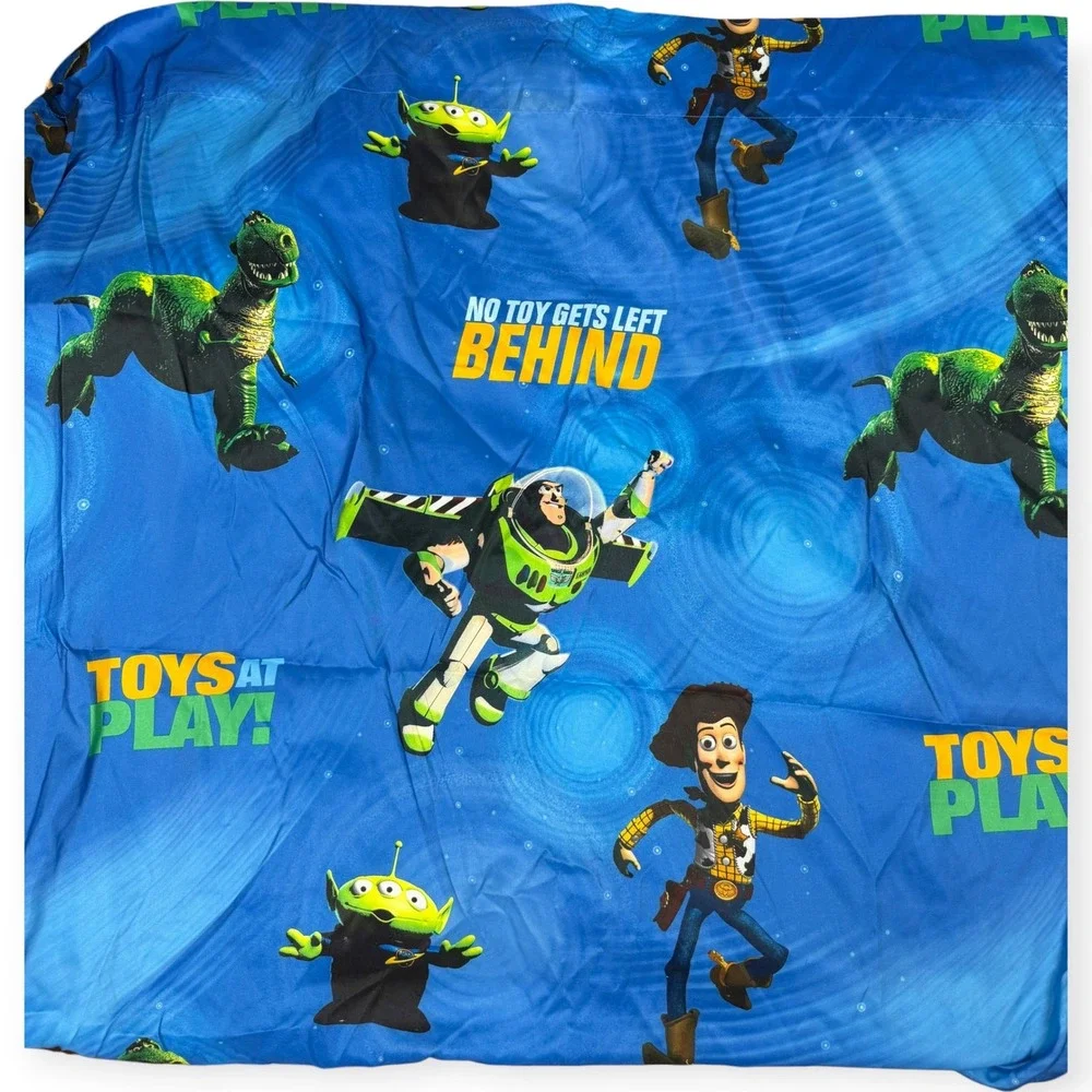 Disney Pixar Toy Story Twin Sheet Set Blue Woody Buzz Lightyear Rex Fitted Flat